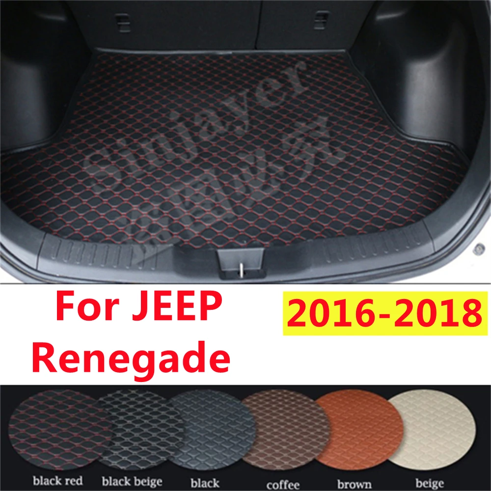 

SJ автомобильный коврик для багажника на заказ подходит для JEEP Renegade 2018 2017 2016 год Водонепроницаемый Автомобильный задний поднос для сапог грузовой коврик протектор