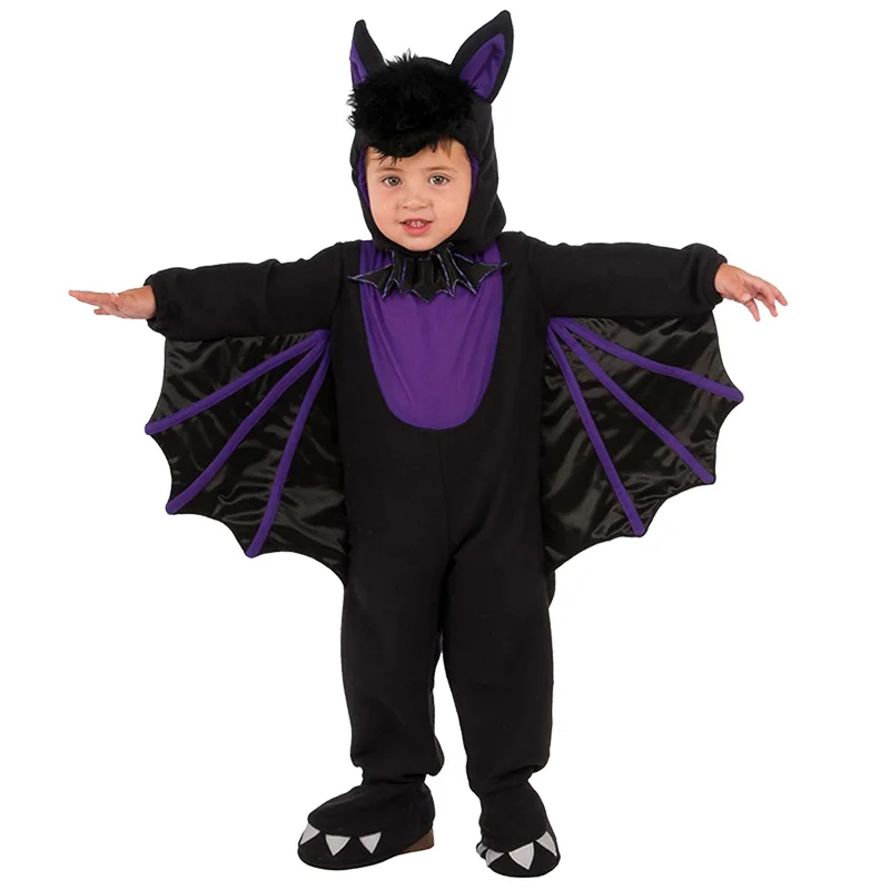 

Halloween Vampire Bat Costume For Kids Boys Girl Satge Perform Cute Animal Cosplay Costume Toddler Child Pajamas Hood Jumpsuit