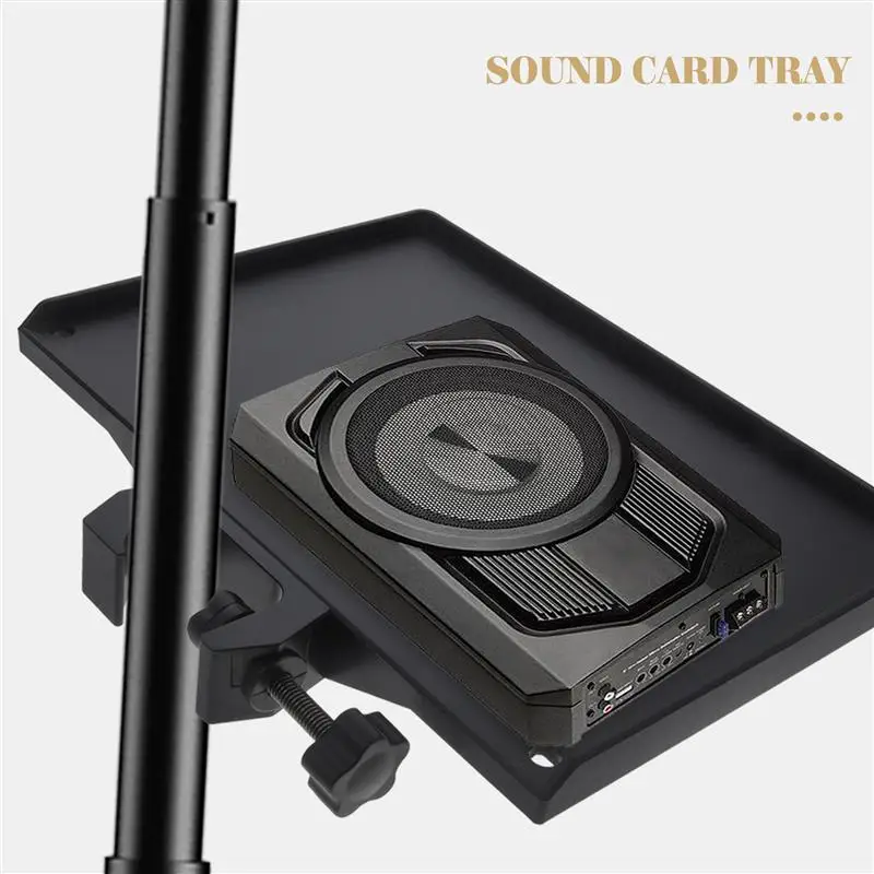 Sound Card Tray Iron Clamp Microphone Stand Tabletop Tripod Shelf Speaker Clamp-on Utility Universal Instrument Microphone Rack microphone stand