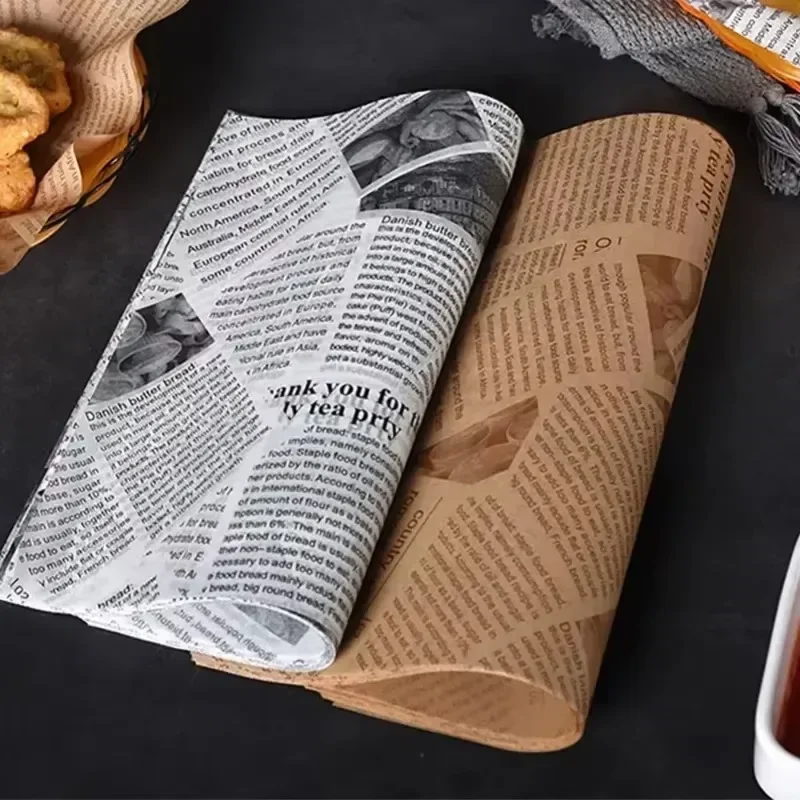 100/200 Pcs Safe Oil-Proof Paper for Wrapping Burger Bread Fried Food Sandwich Packaging Fryer Air Baking Paper Kitchen Tools 1