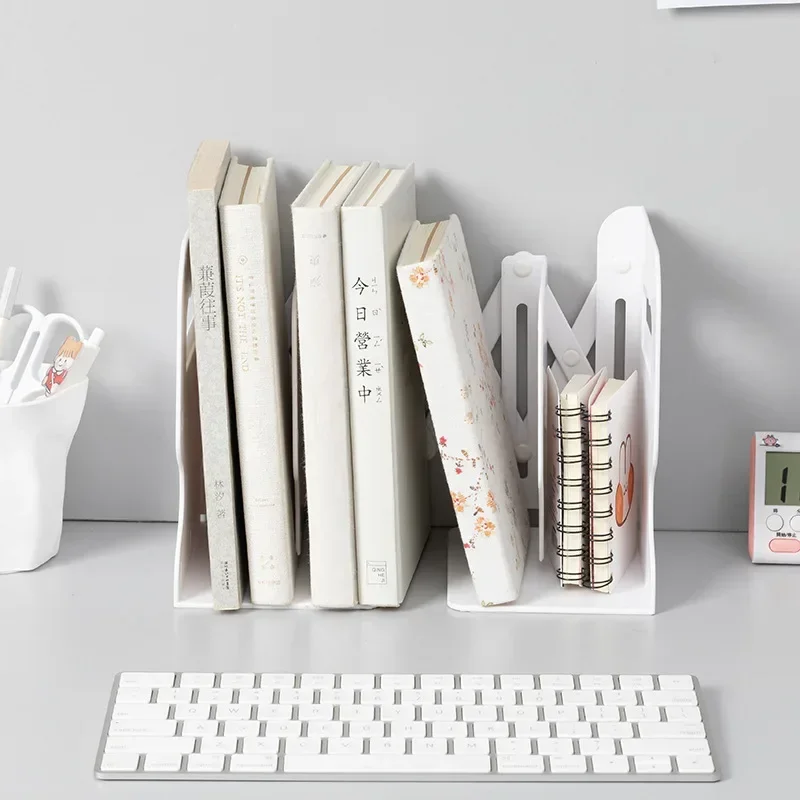 Book Stand 2Colors Retractable ABS Book Stand Creative Students Bookshelf Data Clip Stretch File Baffle