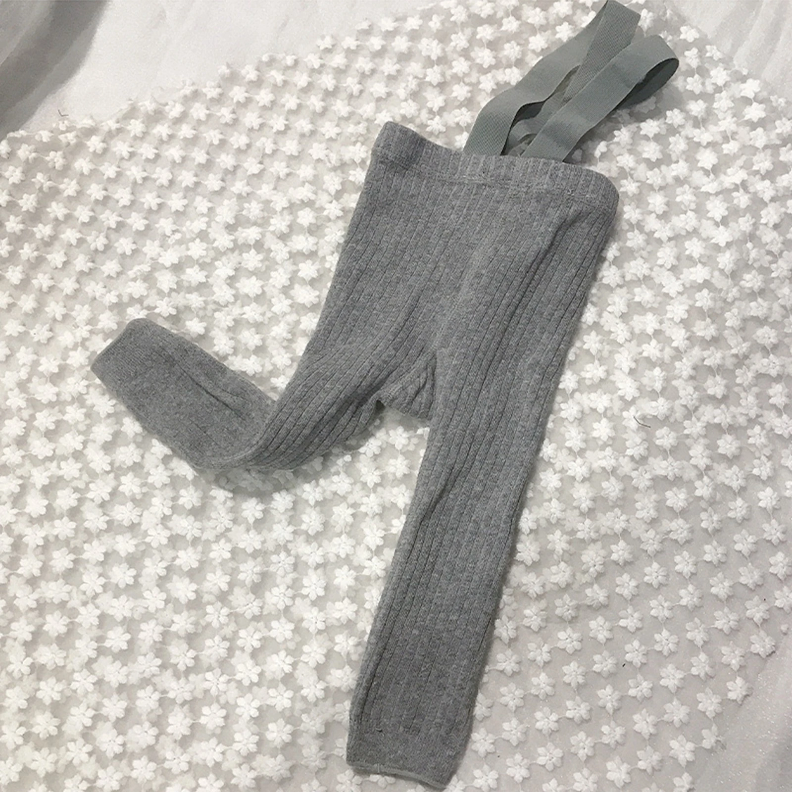 Kids Leggings 7 Colors Toddler Girls Boys Strap Pants Baby Solid Color Knitted Ribbed Leggings Autumn Winter Warm Trousers 0-4T