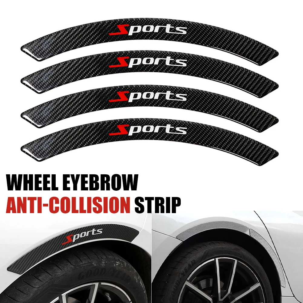 

2022 Car Wheel Eyebrow Universal Self Adhesive Fender Sticker Protector Anti-Collision Strips Carbon Fiber Fender Flare Decor