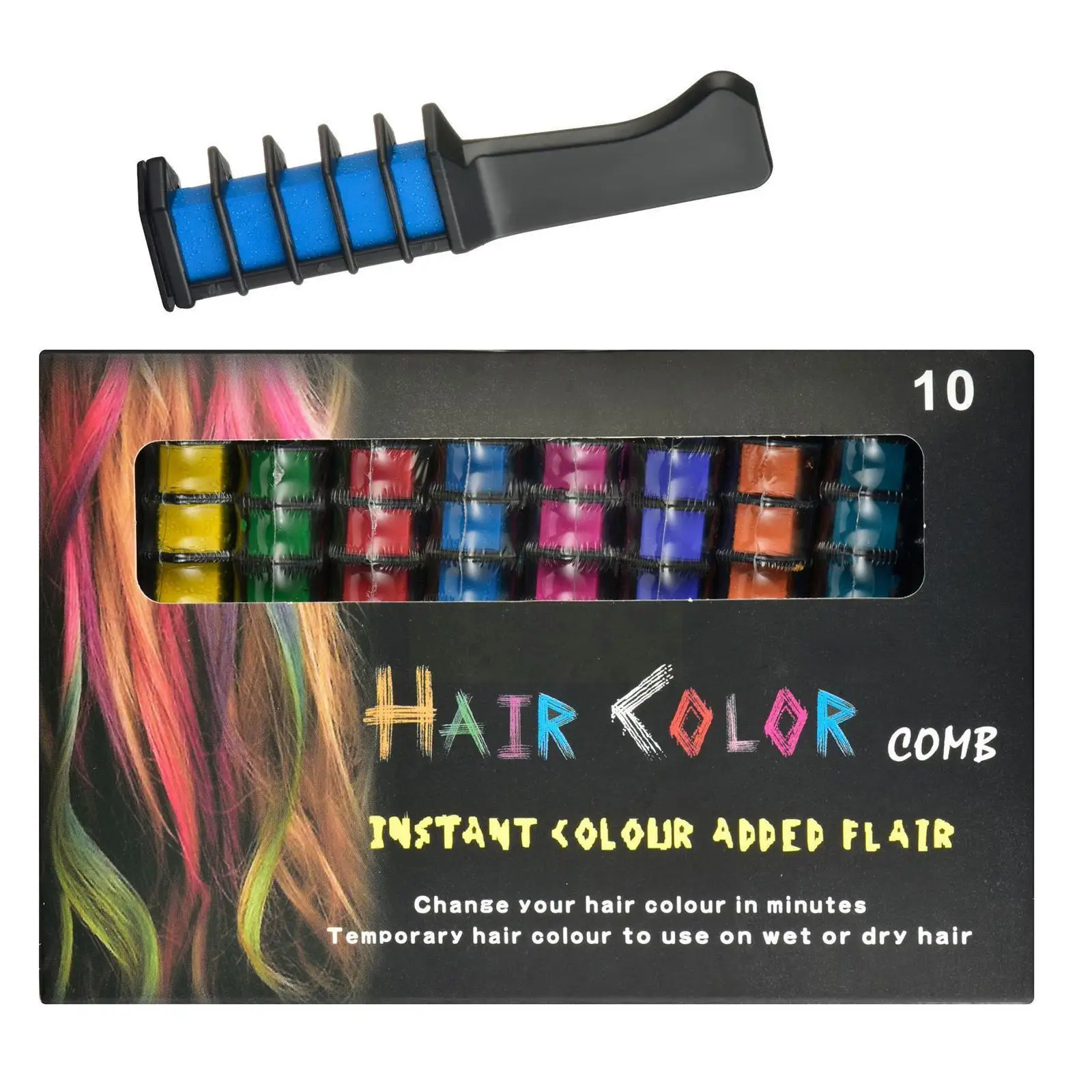 

10 Colors Disposable Temporary Dye Stick Hair Dye Comb Dye Easy Dye Up Dye Brush Make And Hair Clean Chalk Color Hair To Ha G9U3