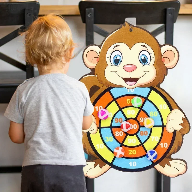Montessori Dart Board Target Sports Game Toys For Children 4 To 6 Years Old Outdoor Toy Child Indoor Girls Sticky Ball Boys Gift 6