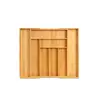 Stationery Drawer Organizer Adjustable Chopsticks Knife Fork Cutlery Drawer Organizer Elegant Bamboo Cutlery Tray for Neat 4