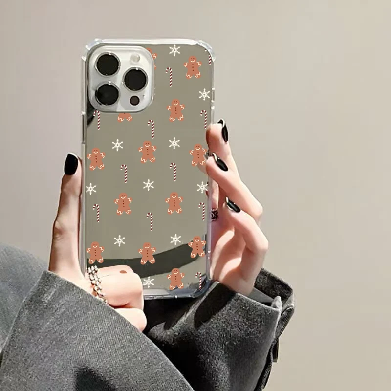 Festive Christmas Biscuit Man Mirror Acrylic Phone Case