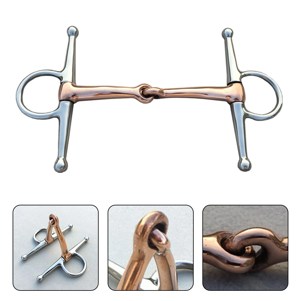 Mouth Horse Tack Horse Bit 13cm 1pc 322g Stainless Steel Horse Bit Full Cheek Snaffle Bit Copper Mouth Horse Tack