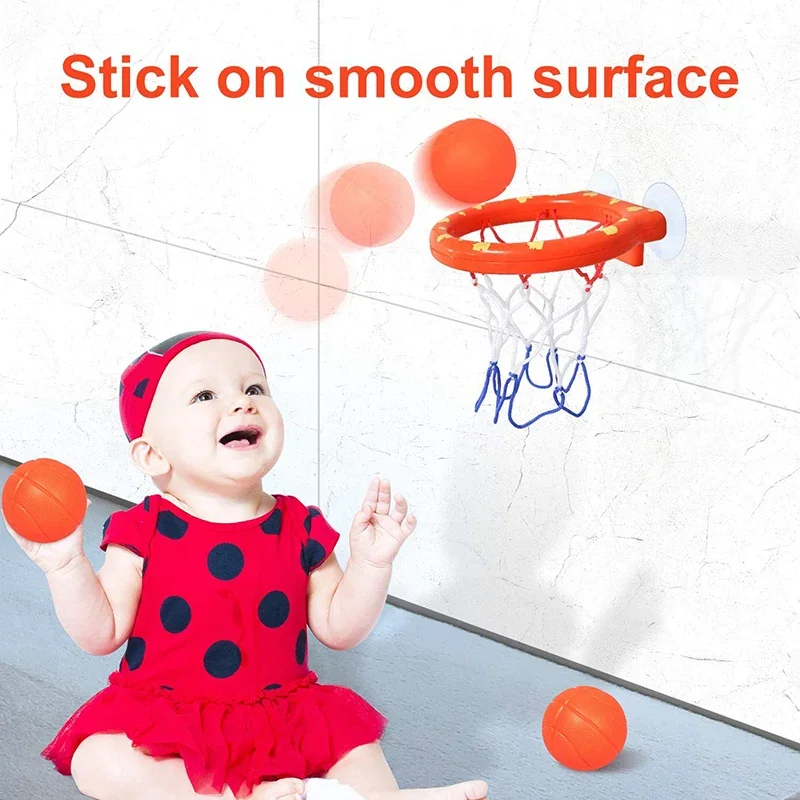 Baby Kids Mini Basketball Bathtub Water Play Set with 3 Balls Funny Shower Bath Fun Toys for Toddlers Educational and Safe 6