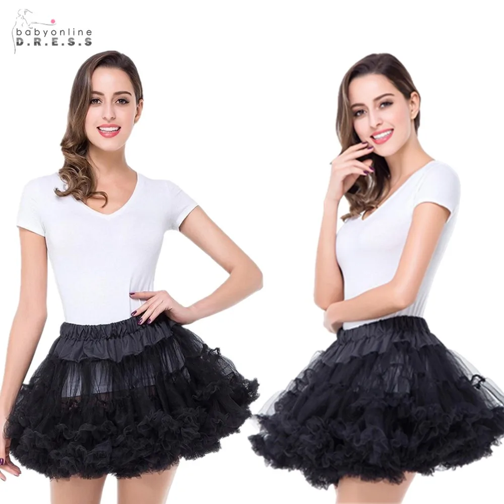 New Women Short Tulle Wedding Petticoat Dress Girls Skirt Underskirt Tutu Lolita Faldas Cupcake Mini Multi Color 2023