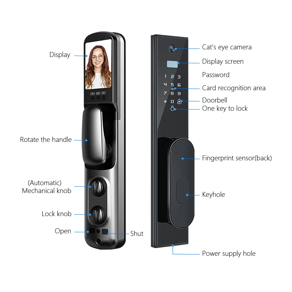 Eseye Tuya Door Lock Wifi Fingerprint Fully Automatic Intelligent Camera Zigbee Smartlock Smart Locks