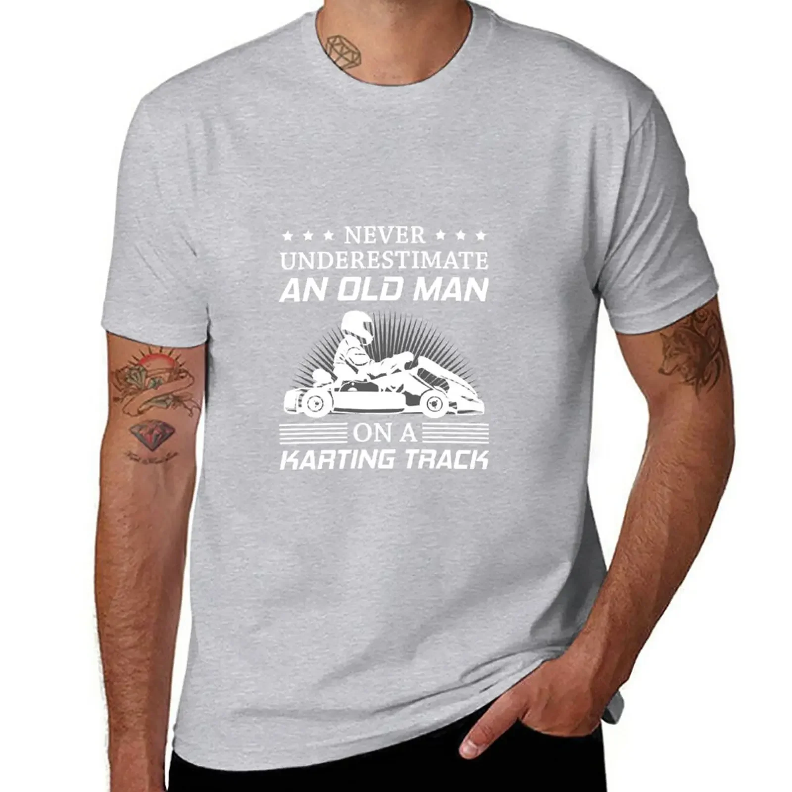 

y2k short sleeves t shirt Never Underestimate An Old Man On A Karting Track Shirt, Go-Kart Dad Shirt, pure cotton top streetwear