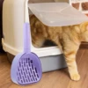 1Set Cat Litter Scoop with Holder Large Capacity Shovel Smooth Surface Easy Filter Portable Pet Litter Cleaning Accessory 4