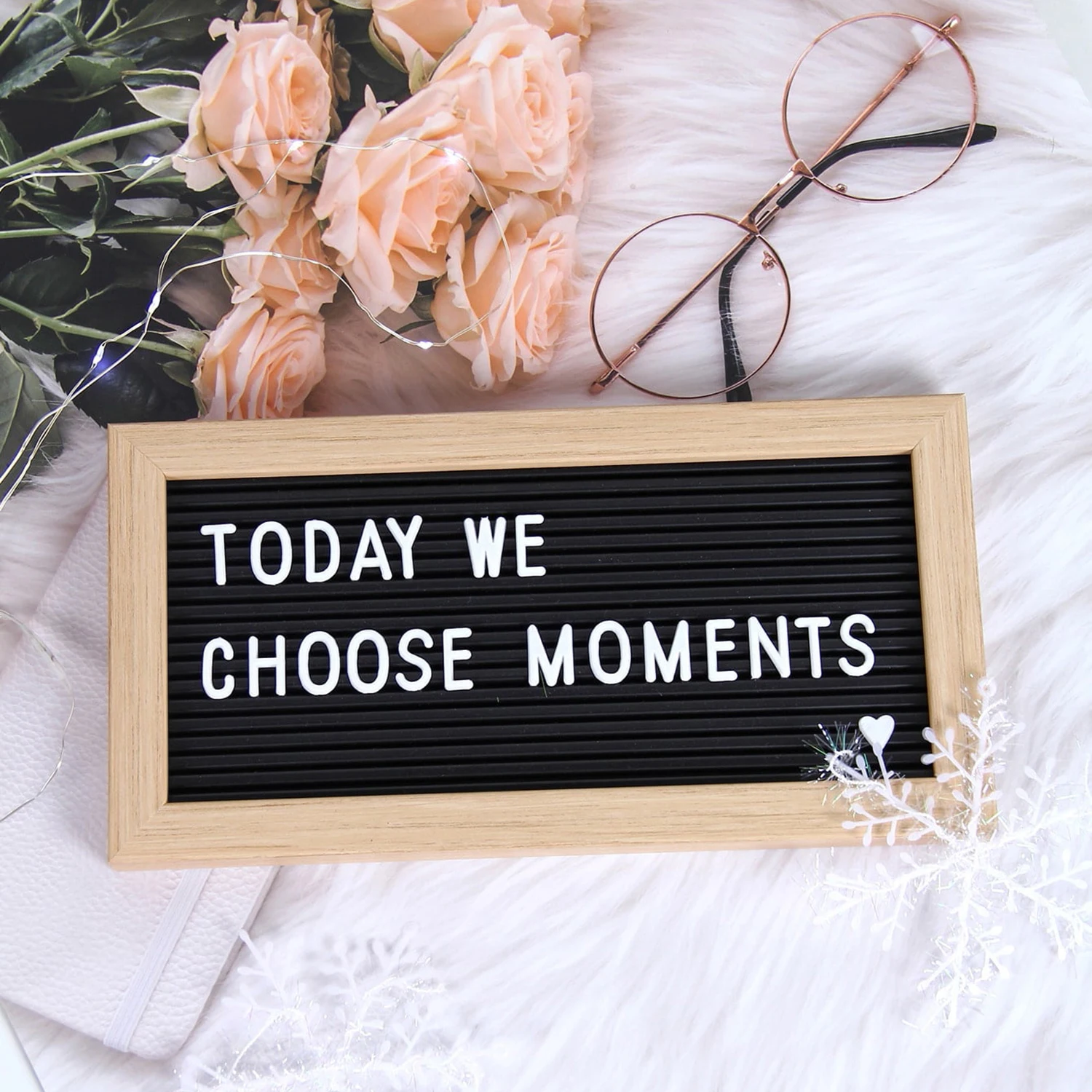 Wooden photo frame props Handmade felt alphanumeric message board photo props home decoration 1PC