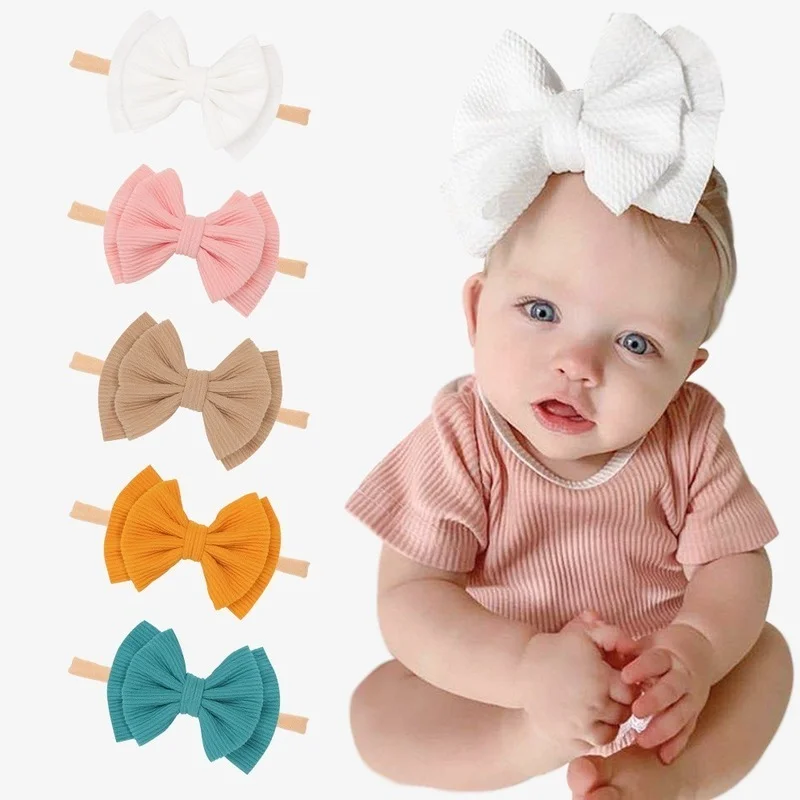 Baby Headband Children Dot Dovetail Bow Wide Hair Head Band Headdress