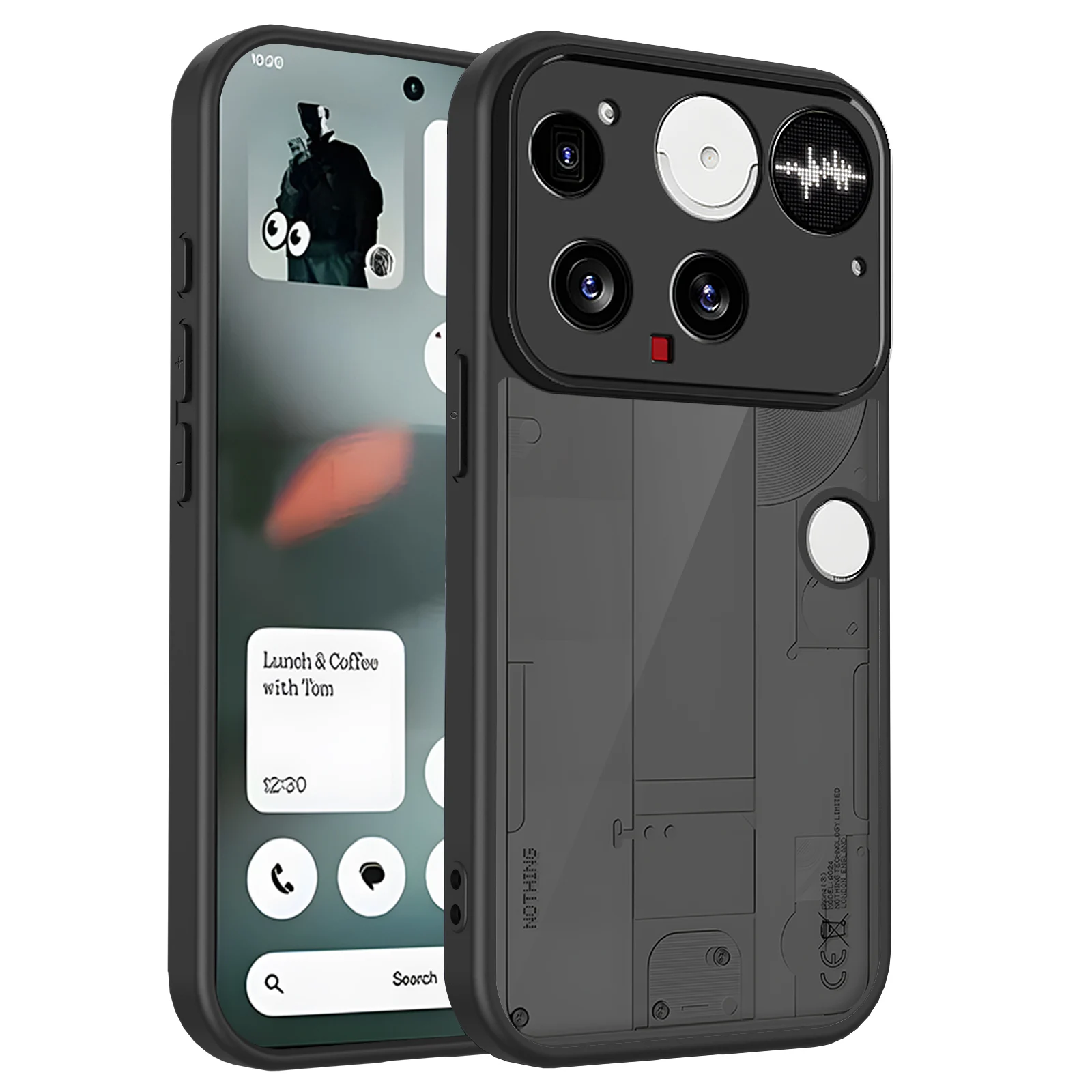 Enhanced Shockproof Matte Transparent Phone Case with Lens Protection
