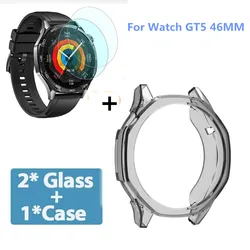 Durable TPU Watch Case with Tempered Glass Screen Protector - Premium 2.5D HD Protection for GT5 46MM (1)