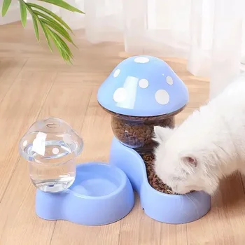 Mushroom automatic pet feeder and water dispenser