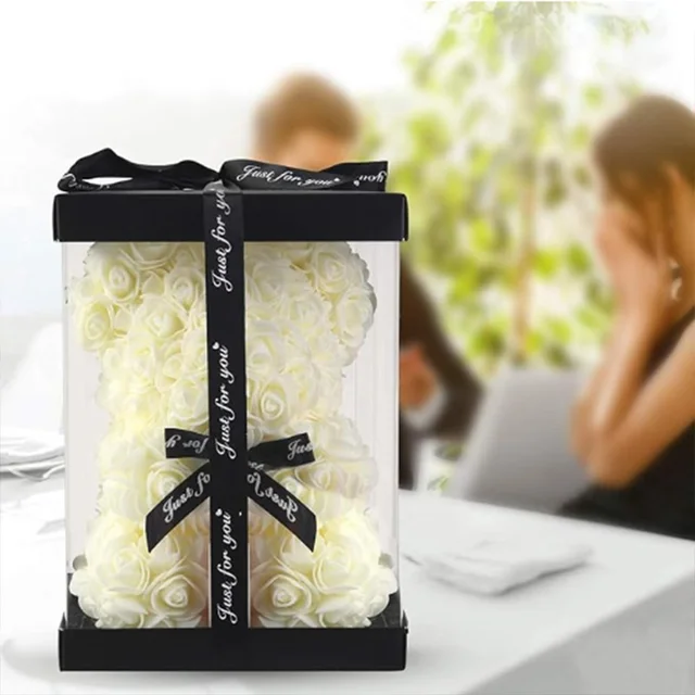 10in Rose Flower Teddy Bear with or without Box Perfect Valentines Day 3