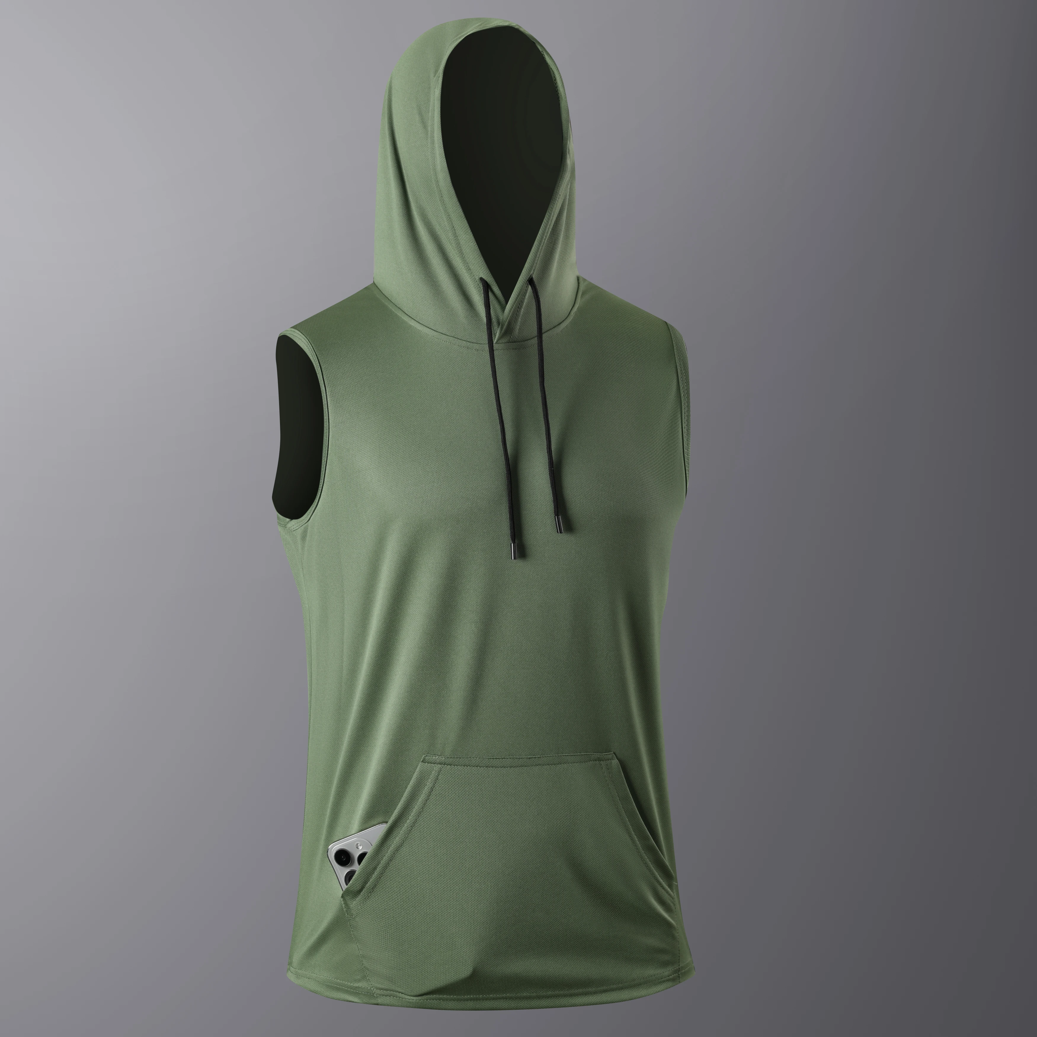 Quick-Dry Black Gym T-Shirt with Hoodie - Summer Streetwear Fashion