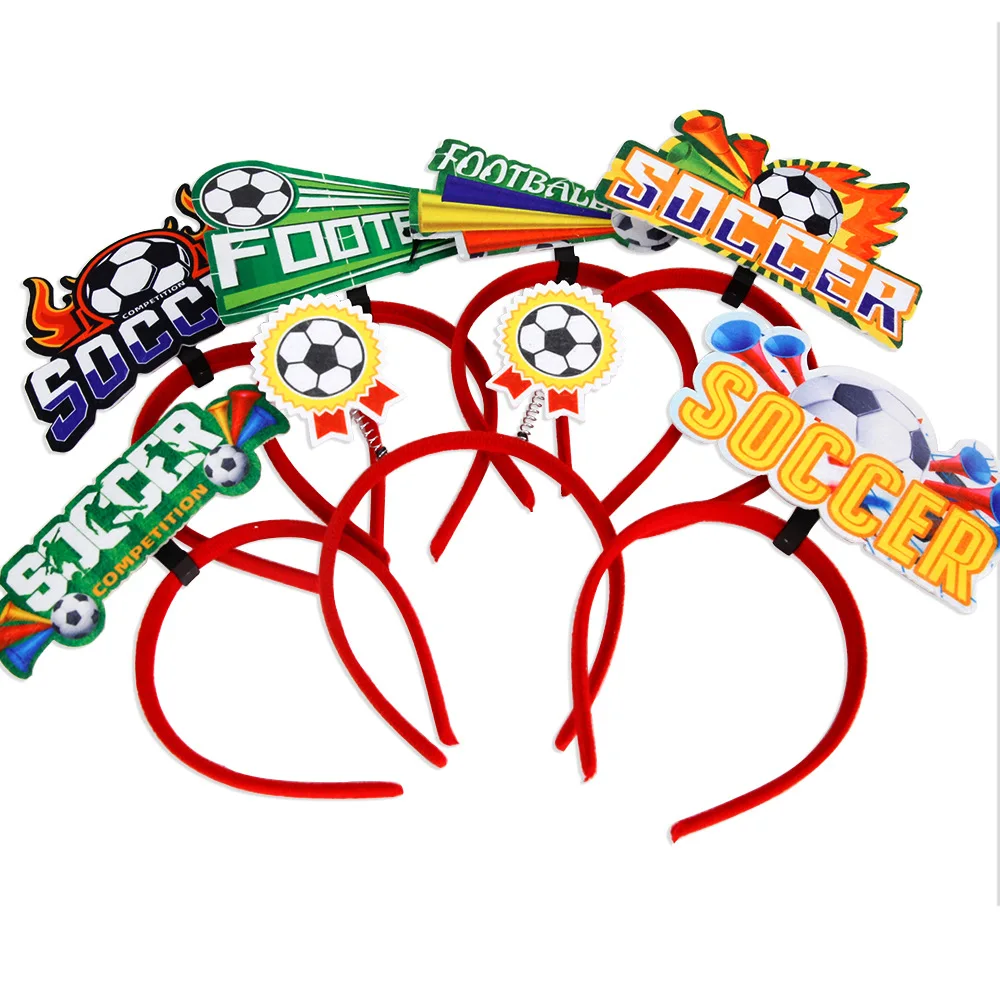 

2024 Championship Game Date Football Poster Hair Bands Fans Cheering Props Soccer Theme Party Decoration Supplies