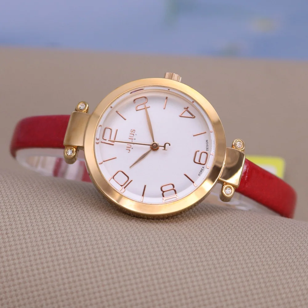 

Lady Women's Watch Big Number Fine Fashion Luxury Style Hours Dress Bracelet Leather Classic Girl Birthday Gift Julius No Box