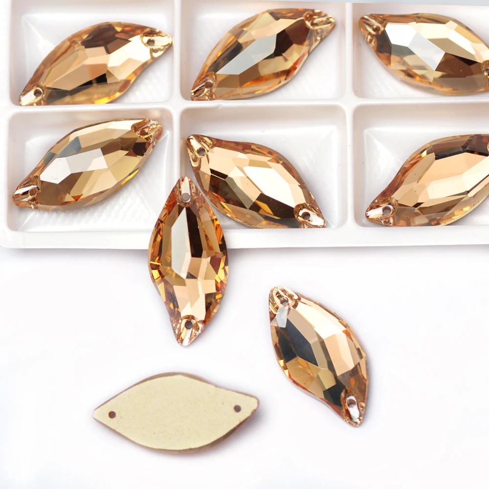 K9 Kristall Golden Shadow Glas zum Aufnähen von Strasssteinen, Kristallen, zum Nähen von Strasssteinen für die Dekoration von Hochzeitskleidern – Detail 9