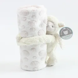 2 Piece Plush Baby Flannel Blanket & Stuffed Animal Gift Set Pink Bunny Newborn Baby Sleeping Blankets