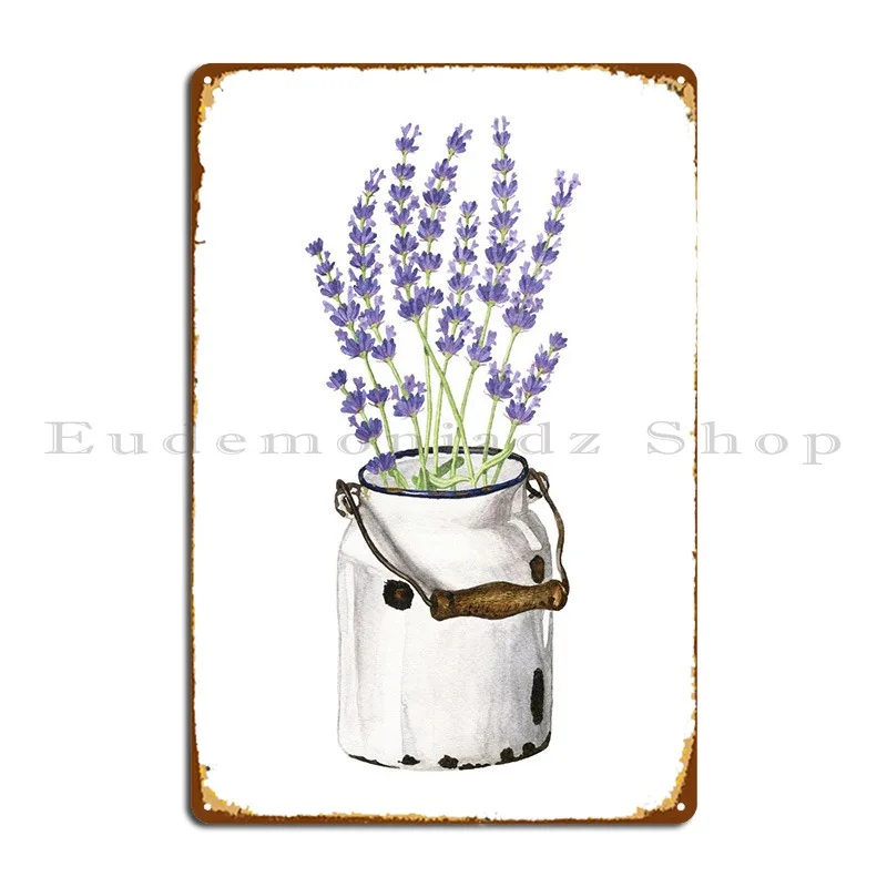

Лаванда в банке металлический плакат ретро дизайн Настенная роспись дизайн клуба жестяной плакат