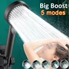 5 Modes Pressure Boost Shower Head Multifunction Adjustable Large Water Shower Nozzle Massage Bathroom Accessory Rain ShowerHead 1