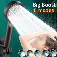 5 Modes Pressure Boost Shower Head Multifunction Adjustable Large Water Shower Nozzle Massage Bathroom Accessory Rain ShowerHead 1