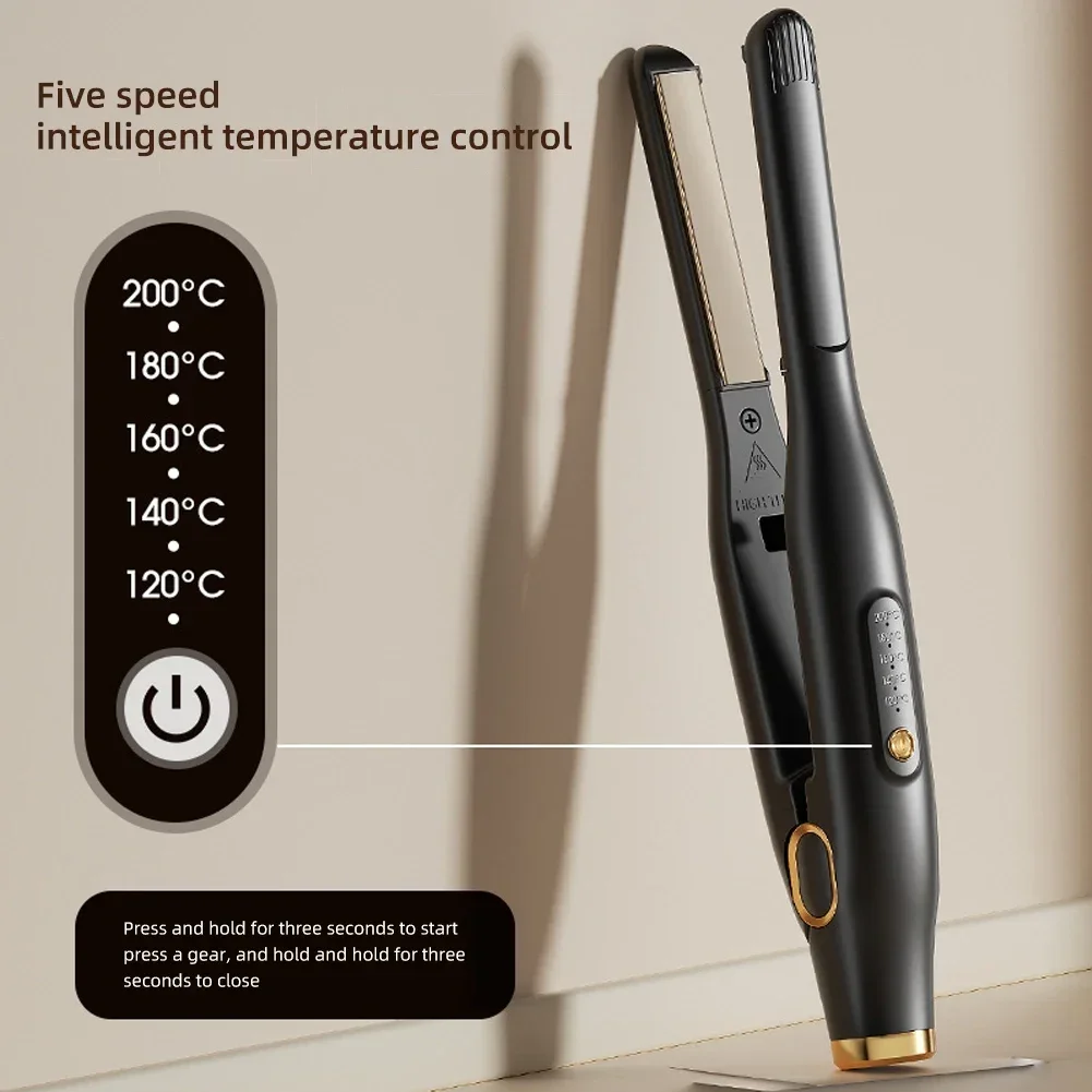 Adjustable Temperature Men Short Hair Splint Curling Iron Dual-purpose Hair Straightener Curling Iron Fluffy Hair Styling Tool 3