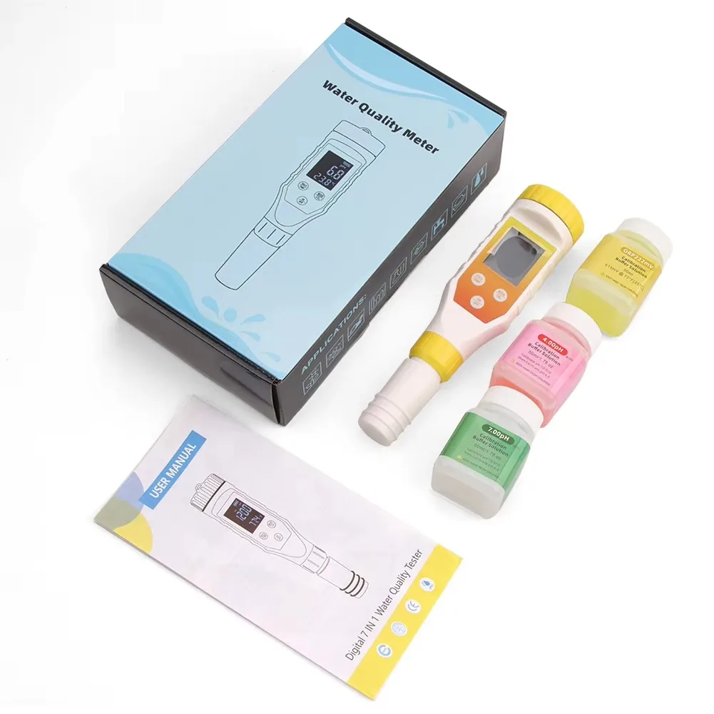 7-in-1 디지털 수소수 테스터 PH TDS EC ORP 염도 온도 수질 측정기
