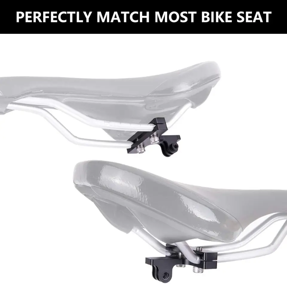 Adattatore Per Sella Bici Per Fotocamera GoPro Hero 6/5/4/3 - Alluminio CNC, Nero