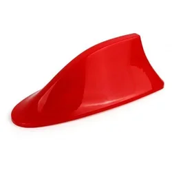 Shark Fin Car Radio Antenna - Sleek FM Signal Enhancing Exterior Auto Styling Accessory - Red