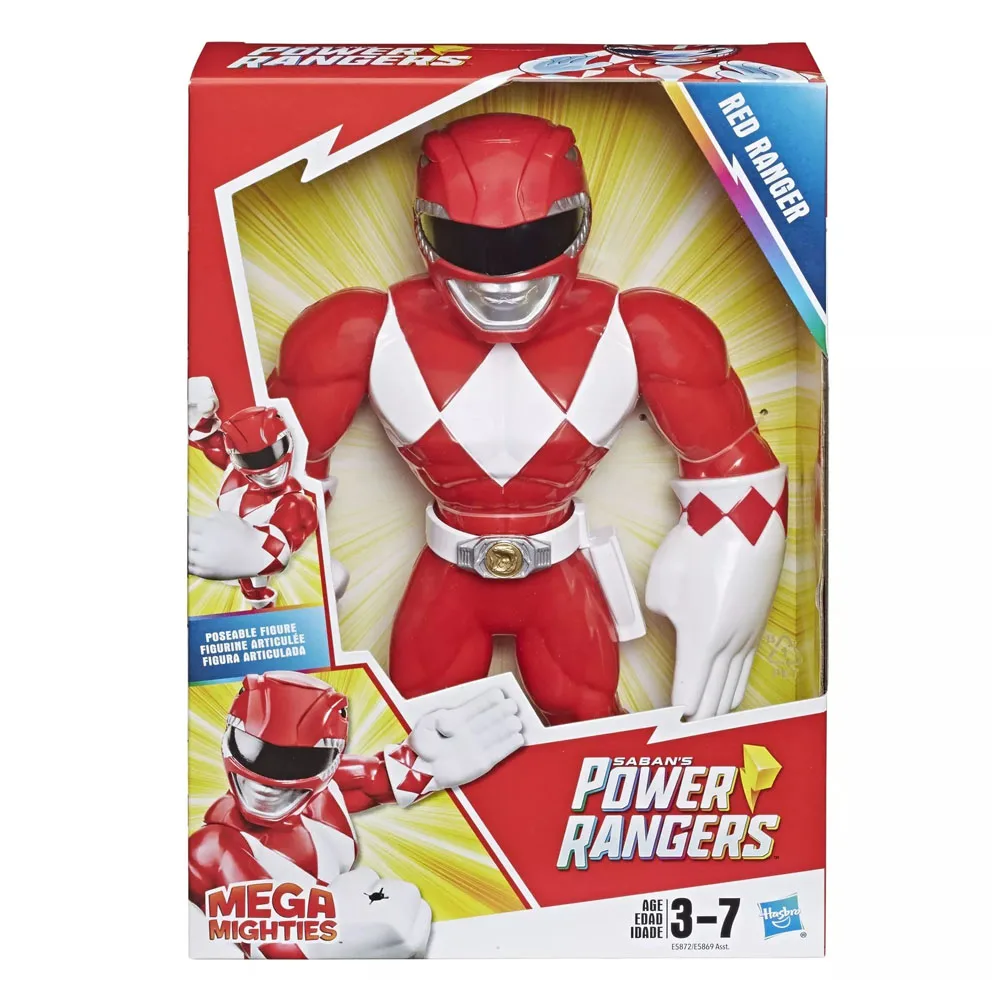 Heroes Mega Mighties Power Rangers Action Figure Collection - Red, Black, Green Rangers Toy Set