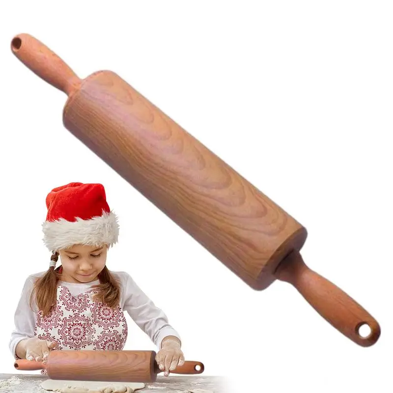 

Wooden Rolling Pins Wooden Embossed Baking Rolling Pin dough roller Ergonomic Cookie Roller for Fondant Pie Crust Cookie Pastry