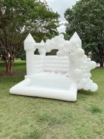 Mini White Color PVC Inflatable Bounce House Bouncy Castle with Water Pool Ball Pit 1