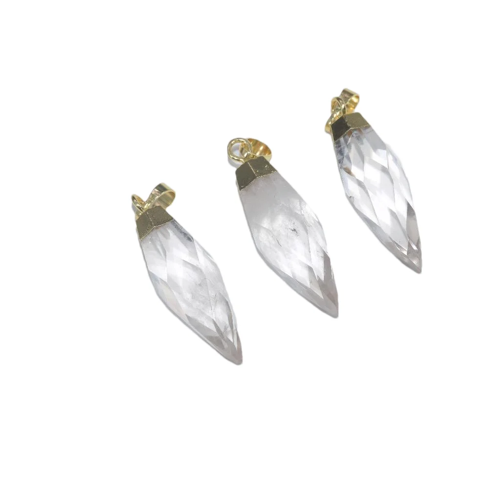 Natural Clear Crystal Quartz Pendant for women Charms 2020 Long face Jewellery stone bullet crystal pendant for chandeliers 6