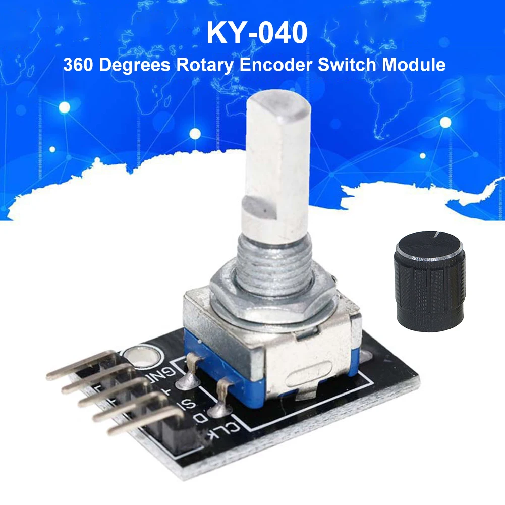 1-10PCS HW-040 360 Degrees Rotary Encoder for switch Module with Knob Cap Rotary Encoder Module Potentiometer Knob Kit