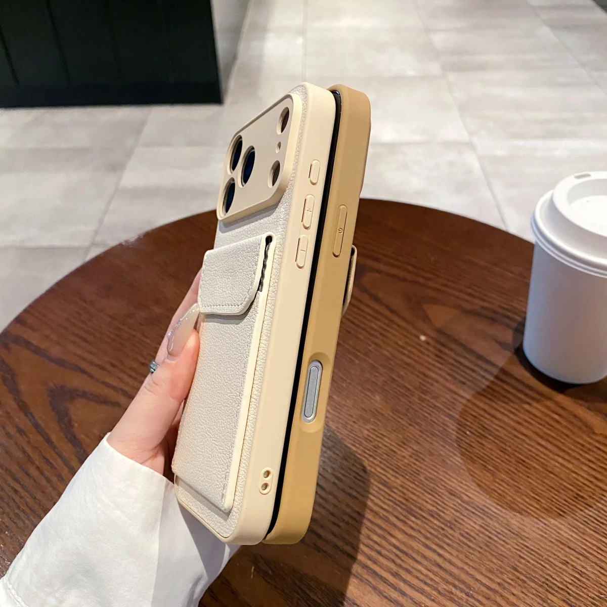 Sleek Leather Wallet Case with Card Holder and Stand Feature