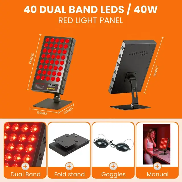 LED Red Light 200W Therapy Panel 850nm 660nm 630nm Dual Chips Home Beauty Device with Timer Setting near Infrared for Skin Care 2