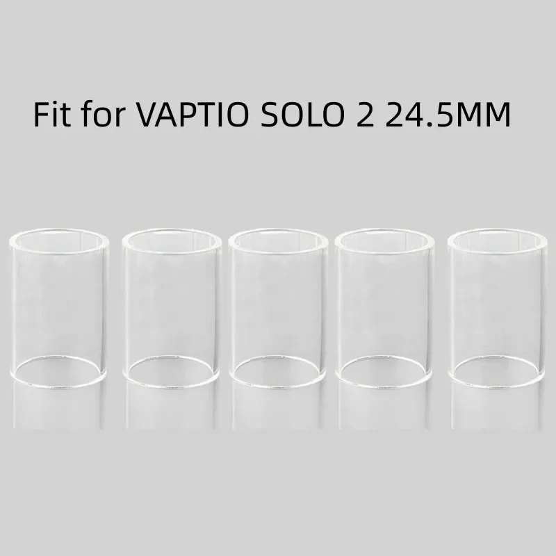 5PCS YUHETEC Replacement Glass Tube For VAPTIO SOLO 2  24.5MM 4ML KTI Glass