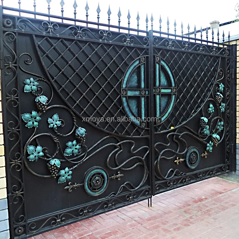 Main Gate Designs Wrought Iron Grill Fencing, Trellis & Gates Metal Heat Treated Pressure Treated Iron Type Automatic XMOYA Gate