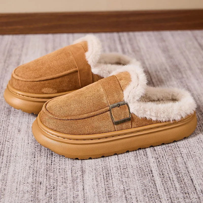 Boots 2025 New Winter Shoes For Woman Fur Boots Winter Footwear Women's Black Ankle Snow Botas Mujer Slip On Brown Boots Women