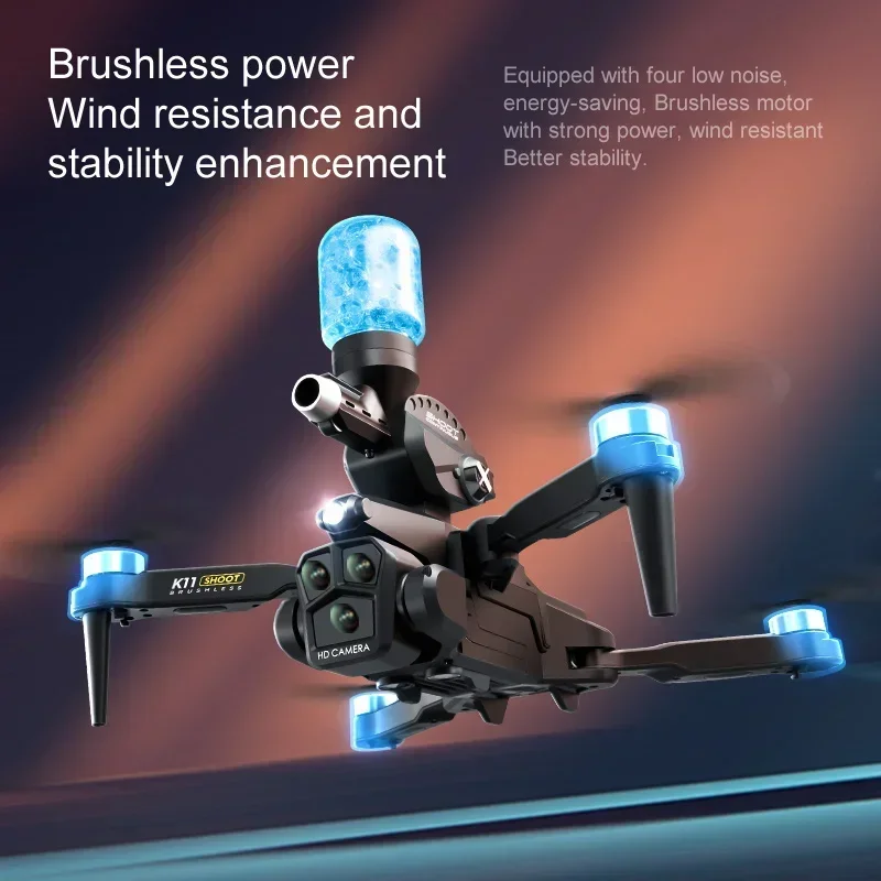 Drone Quadcopter New K11 Max Brushless Motor Mini Drone 8K Professinal 4K Three Camera Wide Angle Localization Obstacle Avoidance RC Quadcopter