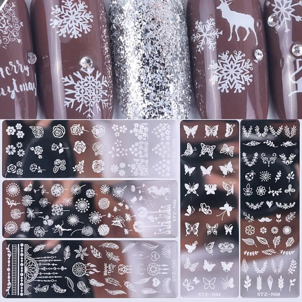 Useful Nail Art Stamping Plate Reusable Leaf Flower Printing Solid DIY Manicure Template Nail Tool 2