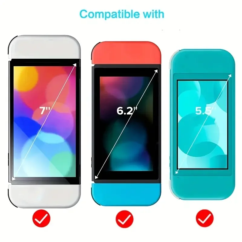 [3 Packs] Screen Protector Tempered Glass for Nintendo Switch, Transparent HD Clear Anti-Scratch Screen Protector