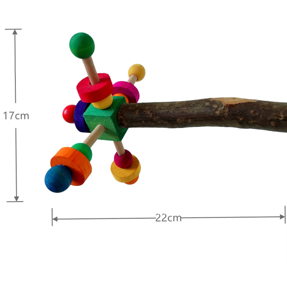 Bird Toys Natural Pepper Bird Stand Perch Toy With Rotating Balls Medium Large Birds Toys Wooden Bird Chew Toys Parrot Cage Toy
