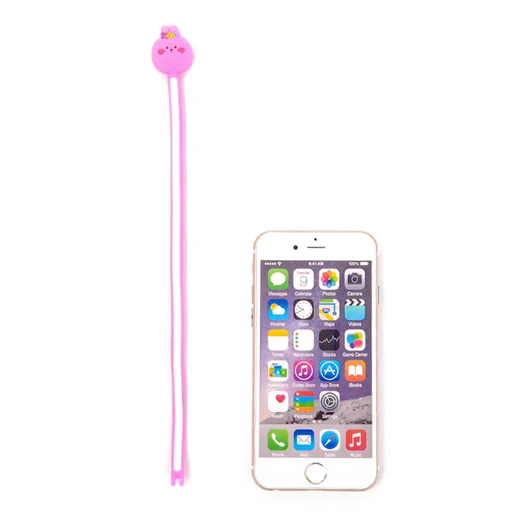 6pcs Korean fashion lovely Cute Cartoon Cable Long wire Winder Earbud Silicone Cable Cord Holder Organizer